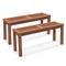 2 Pieces 2-Person Outdoor Bench Patio Bench W/ Slatted Seat Weather Resistant Solid Wood Frame